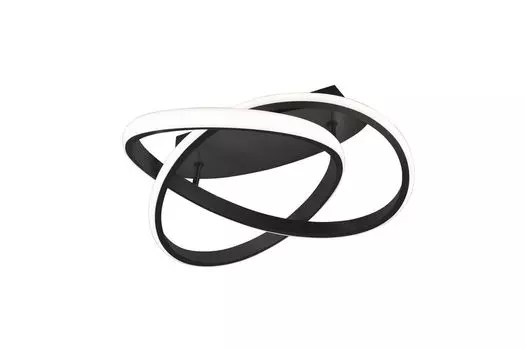 Светодиодный потолочный светильник COURSE черный, ступенчатый диммер 45см, теплый белый 3000К Reality Leuchten