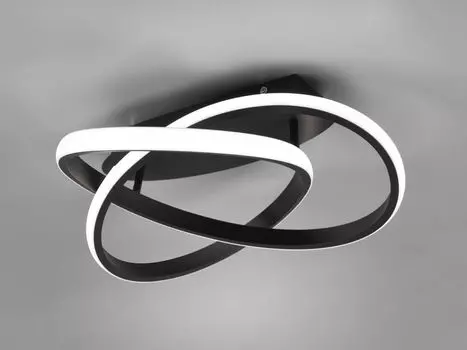 Светодиодный потолочный светильник COURSE черный, ступенчатый диммер 45см, 4000К нейтральный белый Reality Leuchten