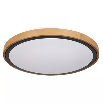 Светодиодный потолочный светильник, дерево, черный, опал, CCT, D 43,7 см Globo Lighting, коричневый