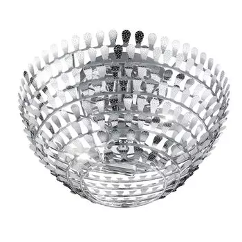 Светодиодный потолочный светильник, дизайн хромированных листьев, D 35 см etc-shop, серебро