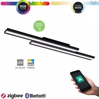 Светодиодный потолочный светильник Eglo Connect Saliteras-Z черный RGB Smart Home Connect Z, белый