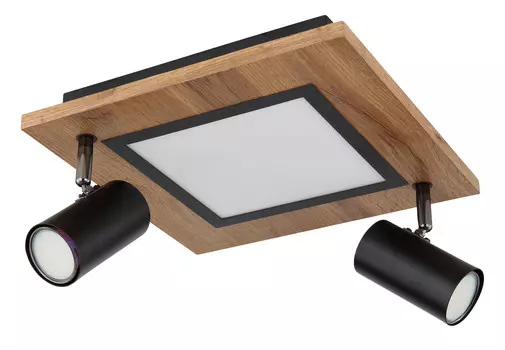 Светодиодный потолочный светильник Globo, 30x30x18 см, натуральный/опал/черный