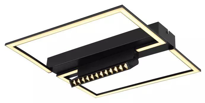 Светодиодный потолочный светильник Globo, 42x42x11 см, опал/черный
