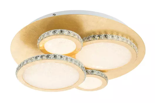 Светодиодный потолочный светильник Globo, 45x14 см, прозрачный/золотой