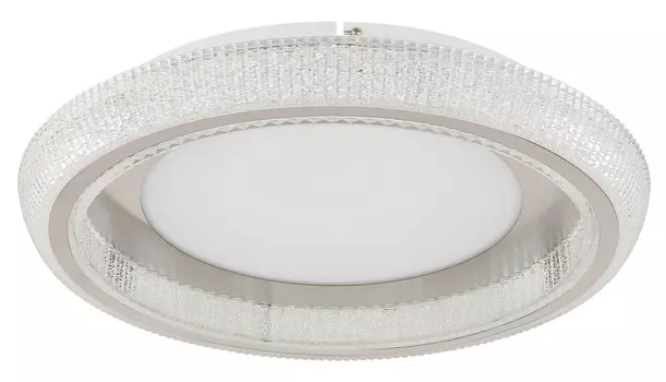 Светодиодный потолочный светильник Globo, 50x8,5 см, прозрачный/опал/белый/никель