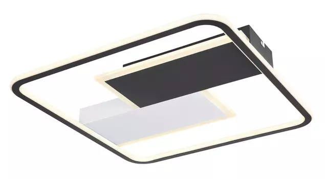 Светодиодный потолочный светильник Globo, 51x51x6 см, опал/черный/белый