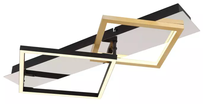 Светодиодный потолочный светильник Globo, 59x35,5 см, опал/черный/золотой
