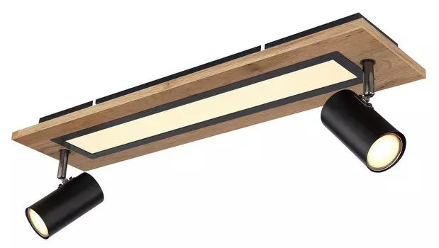 Светодиодный потолочный светильник Globo, 60x15x18 см, опал/черный