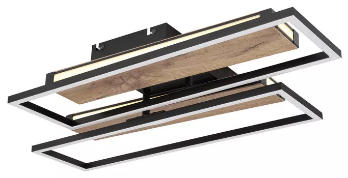 Светодиодный потолочный светильник Globo, 60x52x10 см, опал/черный/темно-коричневый