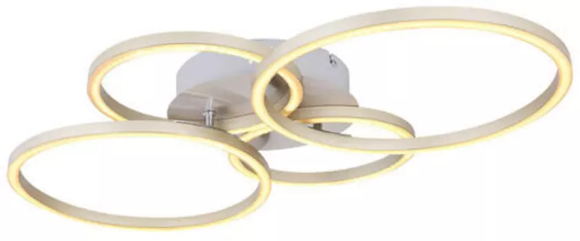 Светодиодный потолочный светильник Globo, 65,5x40,6x7,5 см, опал/никельа