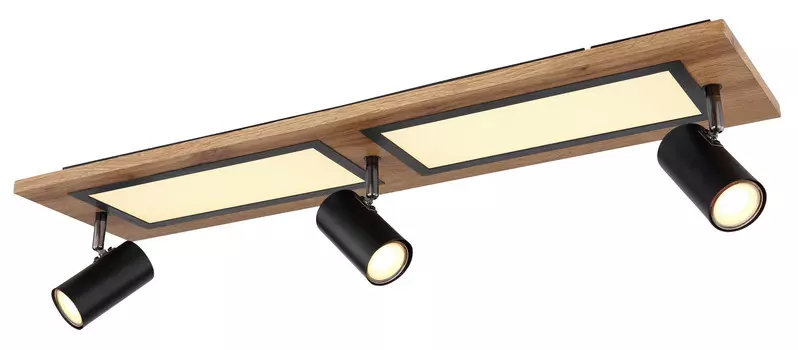 Светодиодный потолочный светильник Globo, 80x20x18 см, натуральный/опал/черный
