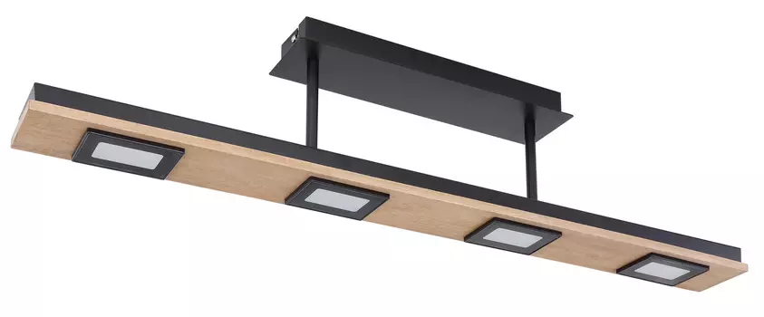 Светодиодный потолочный светильник Globo, 80x8x18 см, черный/темно-коричневый