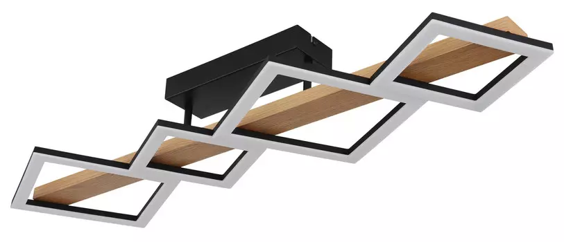 Светодиодный потолочный светильник Globo, 92x30x13 см, опал/черный/темно-коричневый