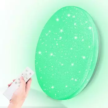 Светодиодный потолочный светильник Great Tour мощностью 24 Вт с эффектом звездного неба, настенным освещением, дистанционным управлением и изменением цвета RGB для гостиной. TolleTour