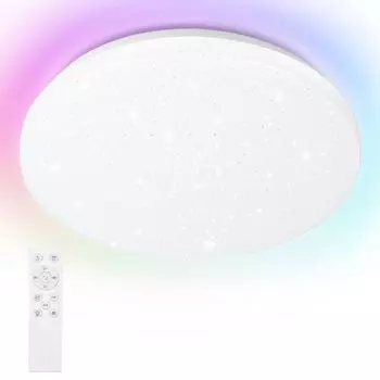 Светодиодный потолочный светильник Great Tour мощностью 24 Вт с эффектом плоского звездного неба, освещением спальни, дистанционным управлением и изменением цвета RGB TolleTour