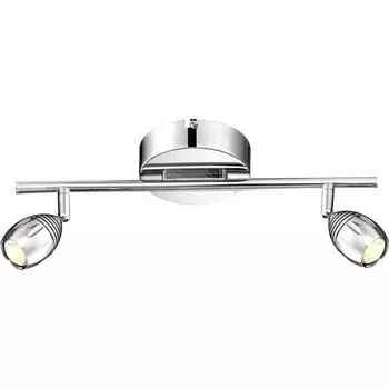 Светодиодный потолочный светильник, хром, алюминий, подвижные пятна, L 38 см Globo Lighting, серебро