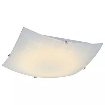 Светодиодный потолочный светильник, хром, опаловое стекло, квадратный, L 30 см etc-shop, белый