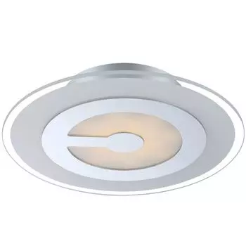 Светодиодный потолочный светильник хром, сатиновое стекло, D 30 см Globo Lighting, белый