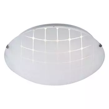 Светодиодный потолочный светильник, хром, стекло, опал, диаметр 25см Globo Lighting, белый