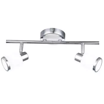 Светодиодный потолочный светильник, хром, стекло, подвижные пятна, L 36 см, ВЗВОД etc-shop, серебро