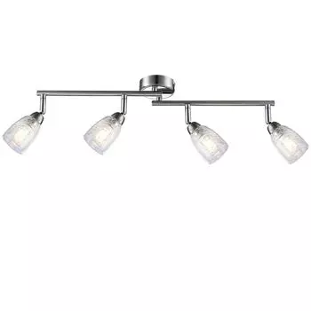 Светодиодный потолочный светильник, хром, стекло, регулируемые точечные светильники, L 60 см etc-shop, серебро