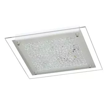 Светодиодный потолочный светильник, хромированное сатиновое стекло, 1200 лм, теплый белый etc-shop