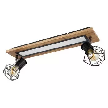 Светодиодный потолочный светильник, имитация дерева, поворотные точечные светильники, L 30 см etc-shop, черный