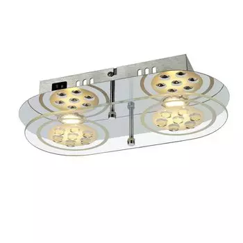 Светодиодный потолочный светильник из металла с прозрачной сатиновой поверхностью. ESTO, серебро