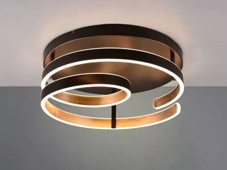 Светодиодный потолочный светильник изогнутый, черное золото, 55см TRIO