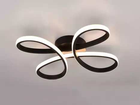 Светодиодный потолочный светильник изогнутый черный, 40см TRIO