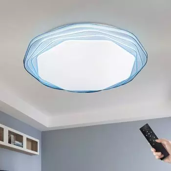 Светодиодный потолочный светильник JDONG с регулируемой яркостью и регулируемой цветовой температурой с помощью пульта дистанционного управления, 45 Вт, 50 см, для гостиной, спальни, кухни и столовой (синий)