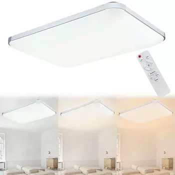 Светодиодный потолочный светильник JNGLGO, 72 Вт, современный прямоугольный потолочный светильник с регулируемой яркостью и дистанционным управлением для гостиной, спальни, детской комнаты, спальни, прихожей, подвала, кухни