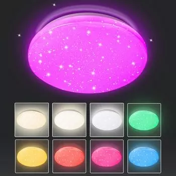 Светодиодный потолочный светильник Jopassy 24 Вт с эффектом звездного неба, освещением подвала, звездным светом, дистанционным управлением и RGB-подсветкой