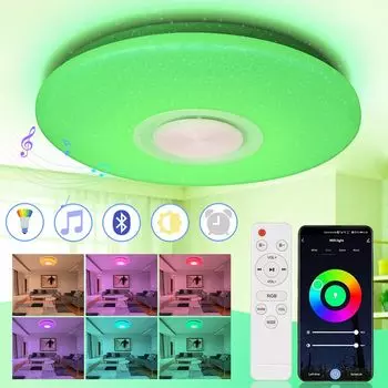 Светодиодный потолочный светильник Jopassy 36 Вт с эффектом звездного неба, дистанционным управлением и музыкальной функцией Bluetooth