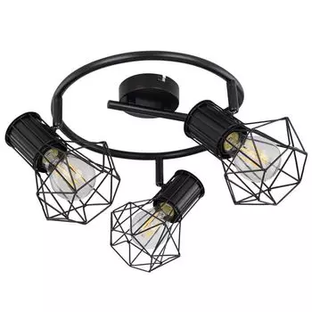 Светодиодный потолочный светильник, клетка, регулируемый точечный светильник, черный, 28,5 etc-shop