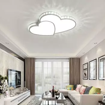 Светодиодный потолочный светильник Кристалл Металл Современный светильник в форме сердца Подвесной светильник Люстра Потолочный светильник Холодный белый 24 Вт для гостиной Спальня Детская комната Столовая Прихожая Бар Кафе Ресторан easybuy