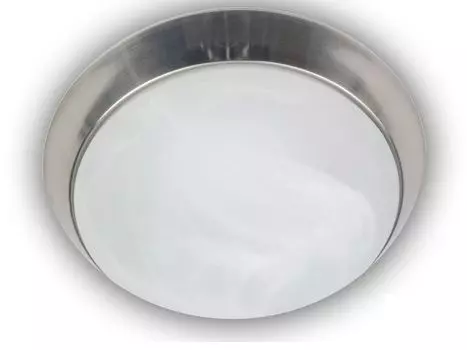 Светодиодный потолочный светильник, круглый 35см, алебастровое стекло, декоративное кольцо, матовый никель, светодиодная офисная лампа Niermann Standby