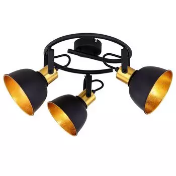 Светодиодный потолочный светильник, круглый, черное золото, регулируемый, FILLO etc-shop, черный