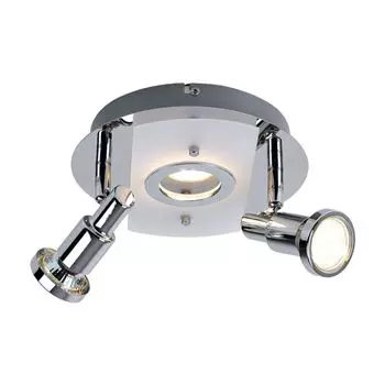 Светодиодный потолочный светильник, круглый, хром, регулируемый, 20 см etc-shop, серебро