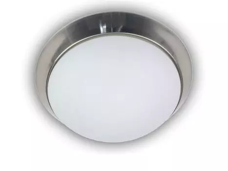 Светодиодный потолочный светильник круглый, матовое опаловое стекло, копия кольца из матового никеля, настенный светильник 30 см. Niermann Standby