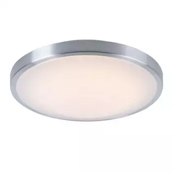 Светодиодный потолочный светильник, круглый, серебро, алюминий, D 34 см etc-shop, белый