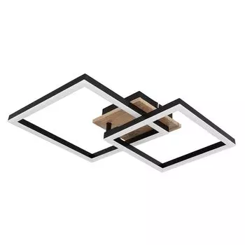 Светодиодный потолочный светильник, квадратный, дерево, регулируемый, L 53 см etc-shop, черный