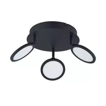 Светодиодный потолочный светильник Lindby Manel черного цвета из металла