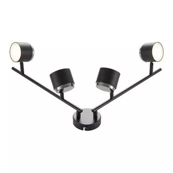 Светодиодный потолочный светильник Lindby Marrie черного цвета из алюминия, черный