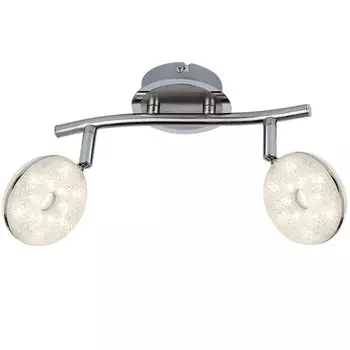 Светодиодный потолочный светильник, матовый никель, хром, подвижные споты Globo Lighting, серебро