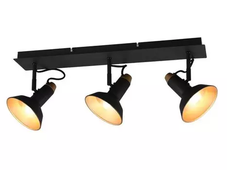 Светодиодный потолочный светильник MeineWunschleuchte innen 3-flammig, черный/золотой