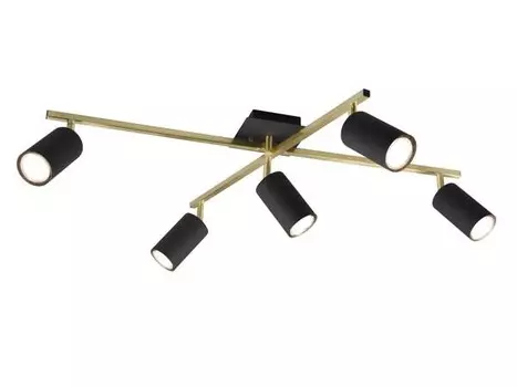 Светодиодный потолочный светильник MeineWunschleuchte Spots dimmbar Schwarz, черный/золотой