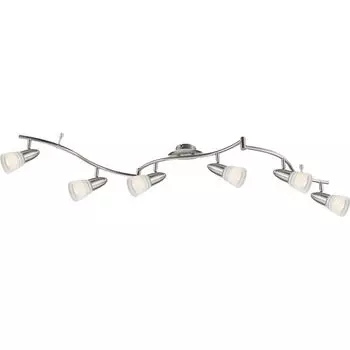 Светодиодный потолочный светильник, металл, хром, стекло, подвижные споты Globo Lighting, серебро