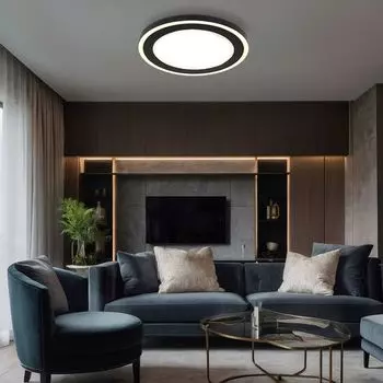 Светодиодный потолочный светильник, металл, кристаллы, 34х34 см. Globo Lighting
