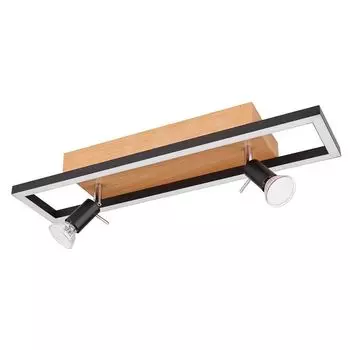 Светодиодный потолочный светильник, металл под дерево, черный etc-shop